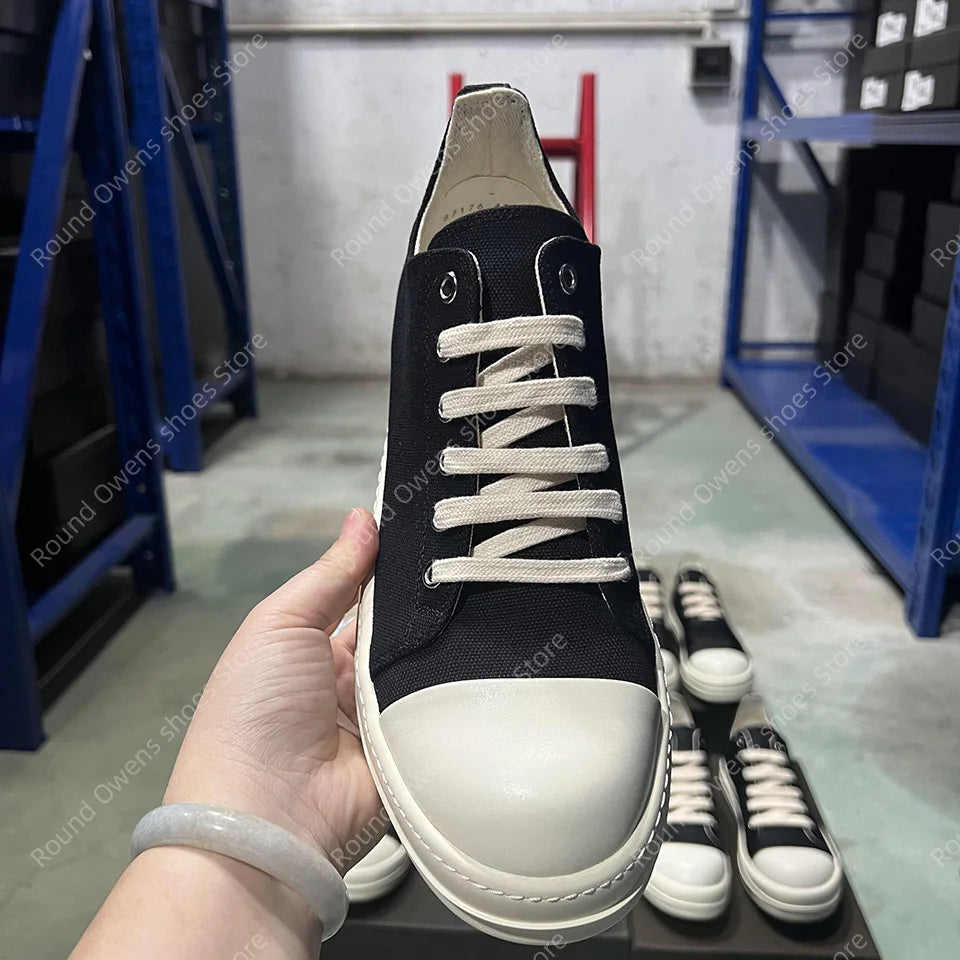 Casual Shoes Men Canvas  Low Top Quality Ro Lace Up Thick Sole Breathable Luxury Designer Classic Trainers Women Flat Sneakers - Sun Studio