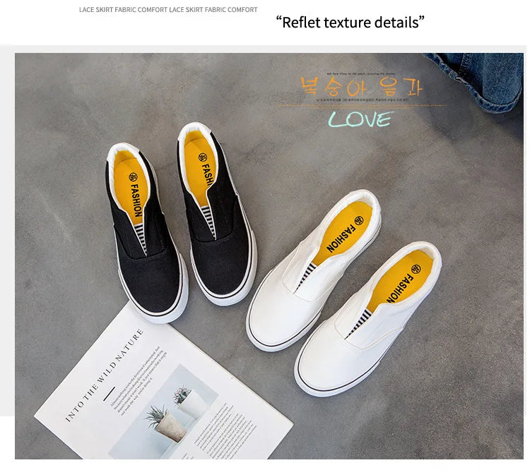 Men's Non-slip Skateboard Shoes Breathable Canvas Shoes Men's Casual Cloth Shoes Solid Color Flat Comfortable White Sneakers - Sun Studio