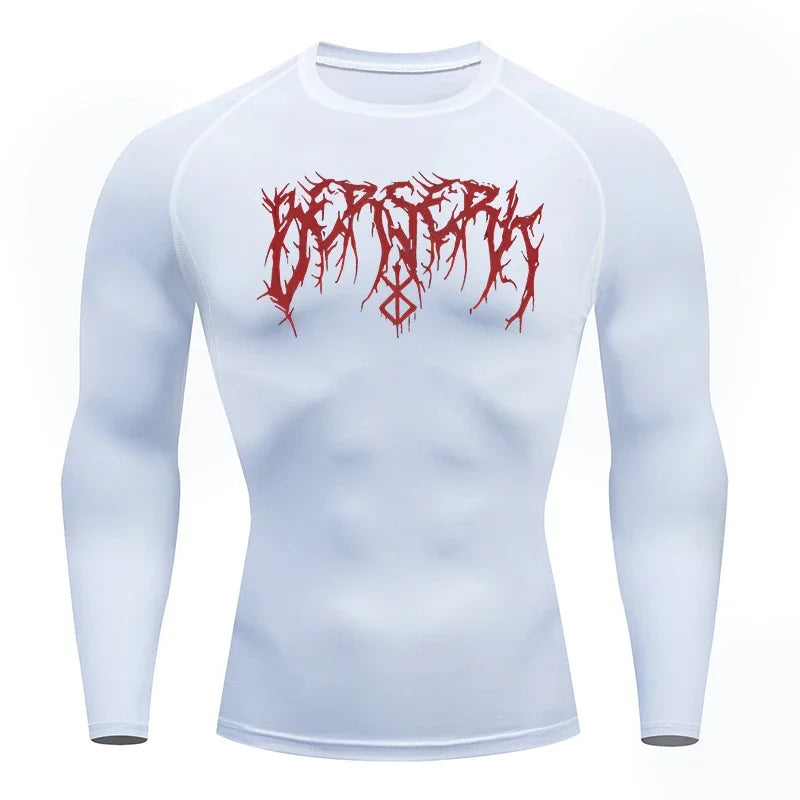 Fitness Workout Rash Guard für Männer athletische schnell trocknende Kompressionsshirts Berserk Druck T-Shirts Tops Unterhemden Baselayers
