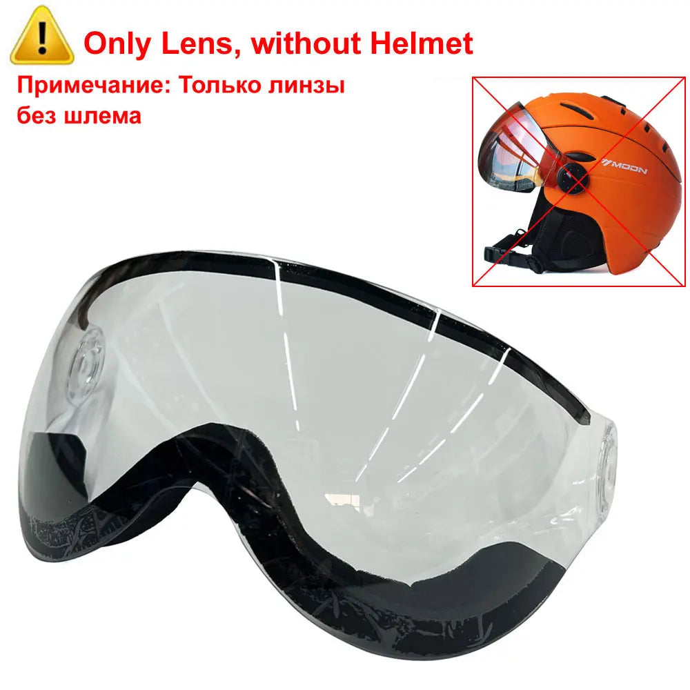MOON Professional Half-covered Ski Helmet Integrally-molded Sports man women snow Skiing Snowboard Helmets  with Goggles cover - Sun Studio