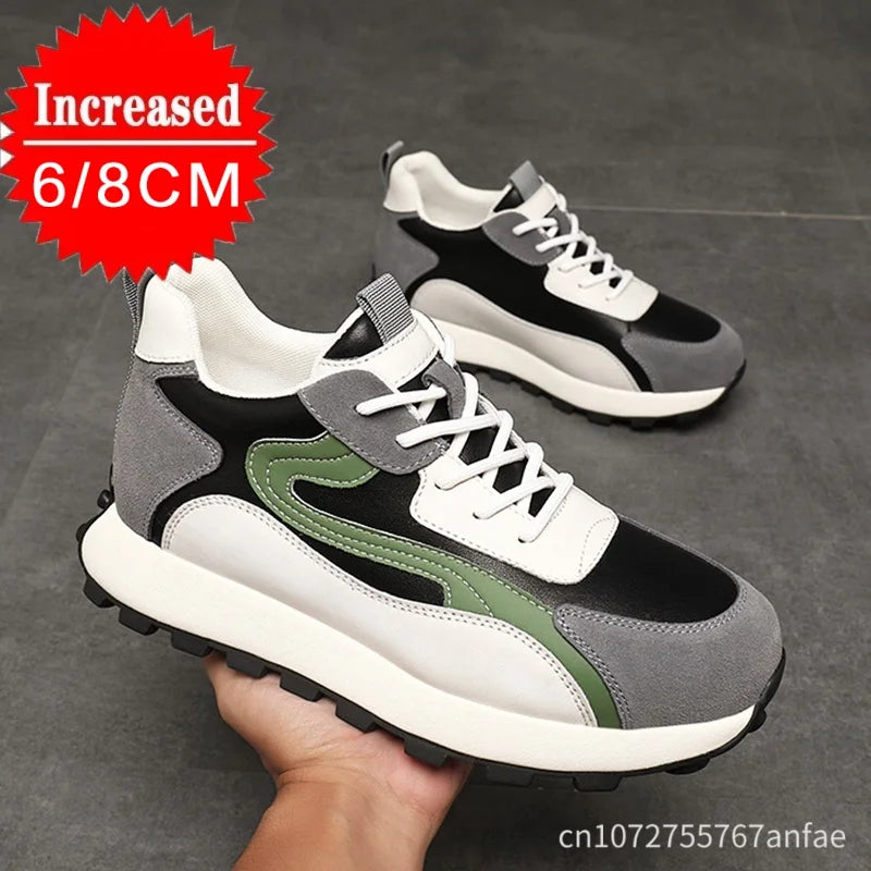 High Quality Flat/6/8 Cm Men Elevator Sneakers Summer Casual Trainers Height Increase Shoes Mesh Student Running Men Lift Shoes - Sun Studio