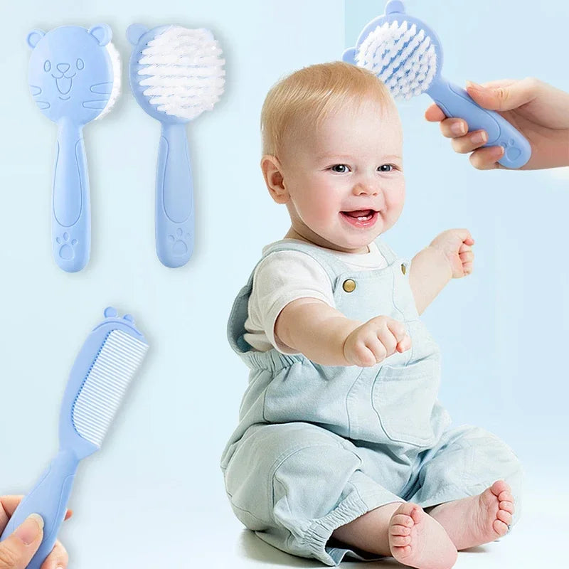 2pcs Set Baby Care Comb Anti-scratch Boy Girl Hairbrush Kids Combs Newborn Hair Brush Infant Comb Head Massager - Sun Studio