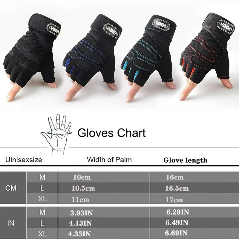 Gym Gloves for Men Women Fitness Weight Lifting Wristband Gloves Body Building Training Sports Exercise Cycling Glove Shockproof - Sun Studio
