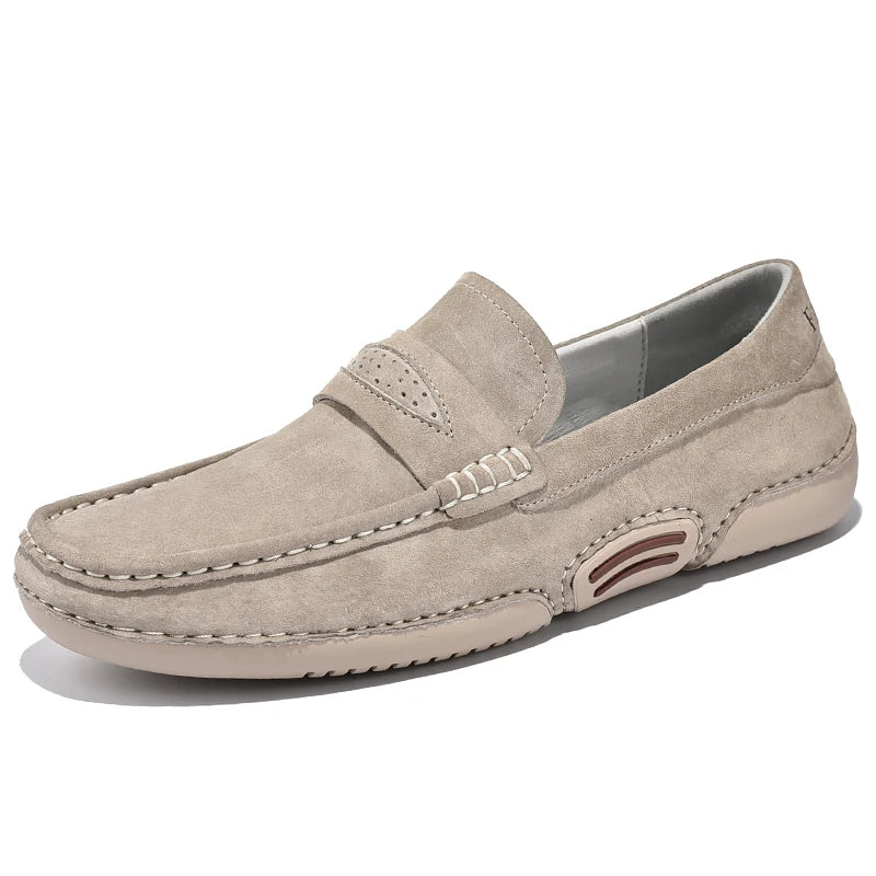 Quality Genuine Leather Shoes Men Loafers Slip On Soft Leather Casual Men Shoes Comfort Driving Shoes Men Flats Walking Footwear