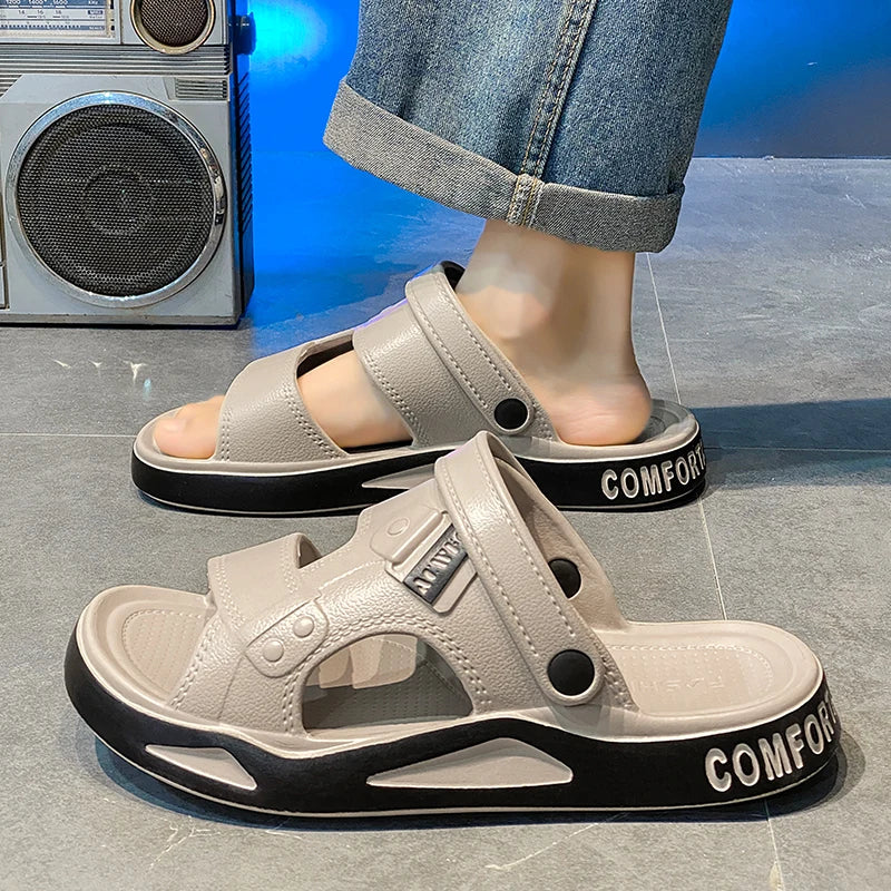Men's Slippers Summer New Sandals EVA Light Adult Thick-soled Beach Shoes Non-slip Open-toe Sandals for Outdoor - Sun Studio
