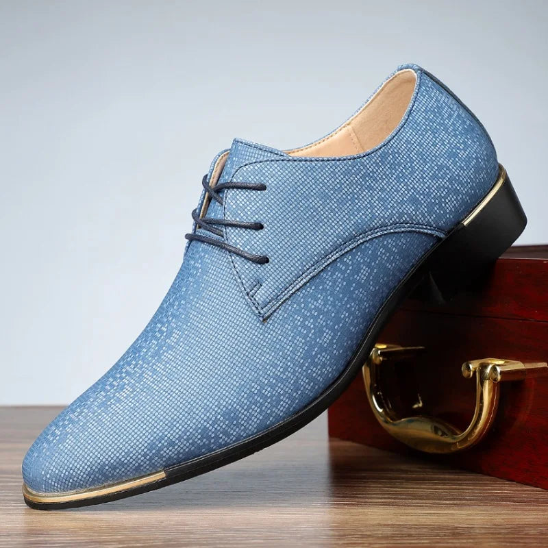 Luxury Fashion Designer New Men's Pointed Lace Up Casual Shoes Male Formal Wedding Dress Homecoming Footwear Zapatos Hombre - Sun Studio