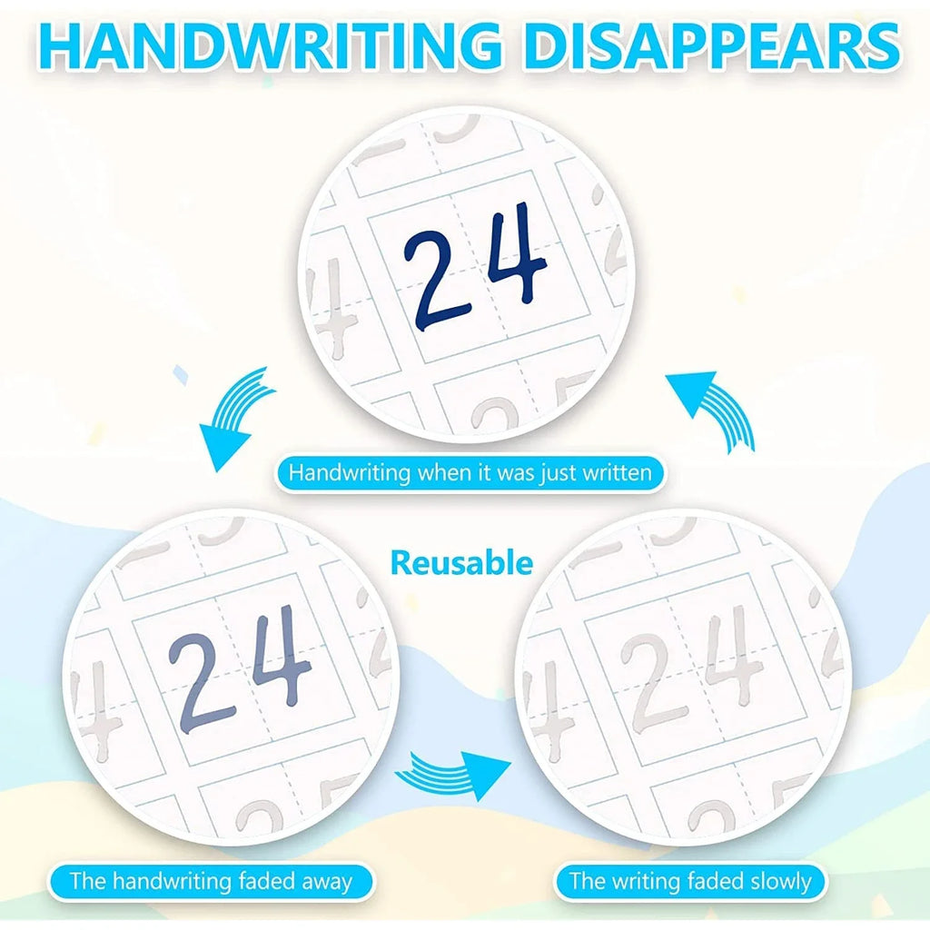 3D Calligraphy Copybook Reusable Learning Math English Book Drawing Numbers Education for Kids Letter Practice Toy Gifts - Sun Studio