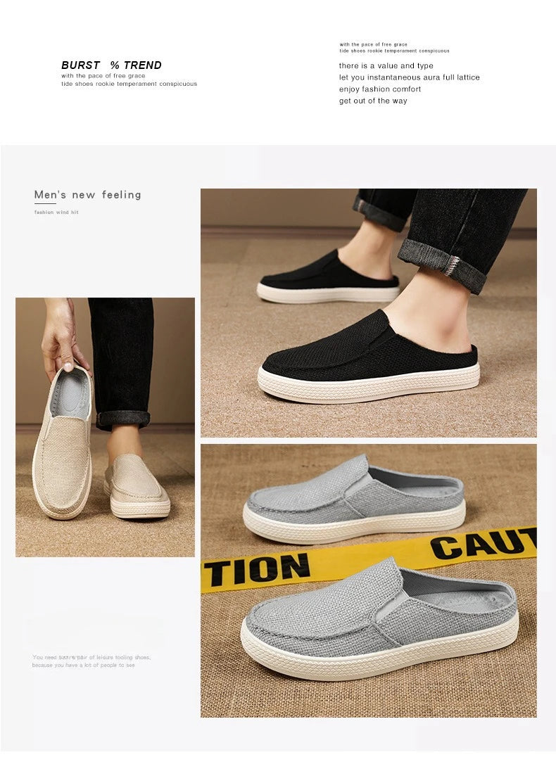 Half Slipper Man Shoes Summer Breathable Casual Comfortable Wearing Outside Slippers At Home Men's Shoes Free Shipping Shoes - Sun Studio