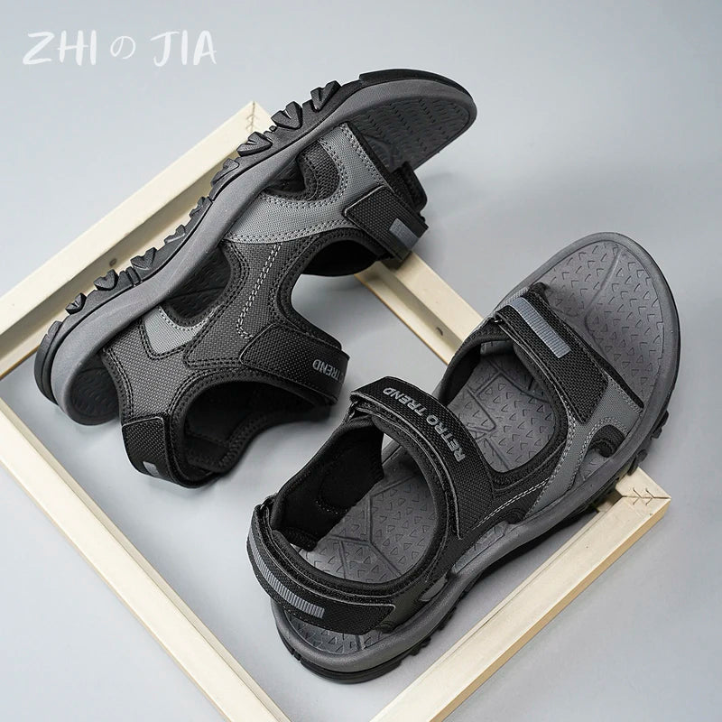 Summer New Sandals Men's Water Beach Breathable Quick Drying Shoes Comfortable Flat Bottom Non slip Sandals Driving Shoes - Sun Studio
