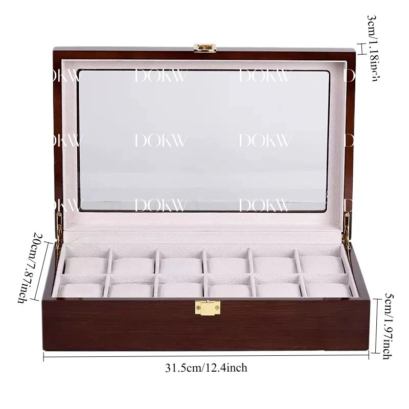 Luxury Wooden Watch Box 1/2/3/5/6/10/12 Grids Watch Organizers 6 Slots Wood Holder Boxes for Men Women  Watches Jewelry Display - Sun Studio