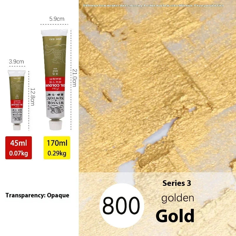 45ml Oil Paint Transparent Tube Fast Drying White Gold Silver Professional Color Painting Supplies For Artists Student Beginners - Sun Studio