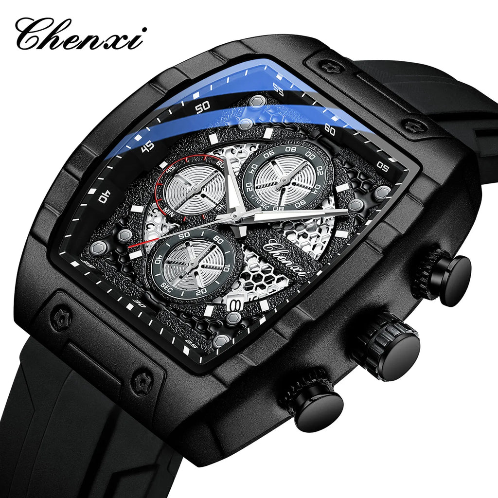 CHENXI 941 Sports Fashion Quartz Watches for Man Multifunction Chronograph Luminous Waterproof Calendar Casual Men's Wristwatch - Sun Studio