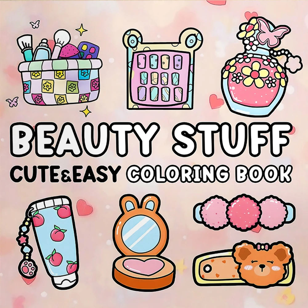 Beauty Stuff Coloring Book 24 Page Adult Picture Books Gift Birthday Party Relieve Stress Kill Time Graffiti Painting Drawing ﻿ - Sun Studio