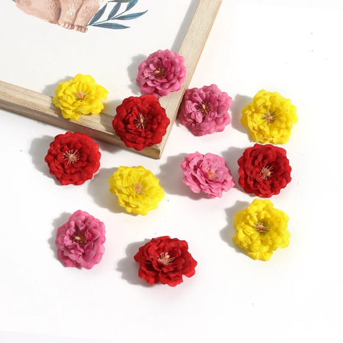 10/20Pcs Artificial Flowers Mini Head Silk Fake Flowers For Home Decor Garden Party Wedding Decoration Craft Wreath Accessories - Sun Studio