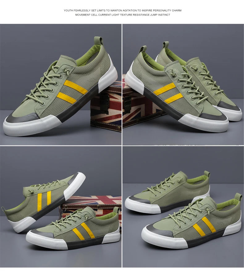 New Shoes for Men Casual Shoes Summer Thin Mesh Flat Skateboard Shoes Street Cool Breathable Loafers - Sun Studio