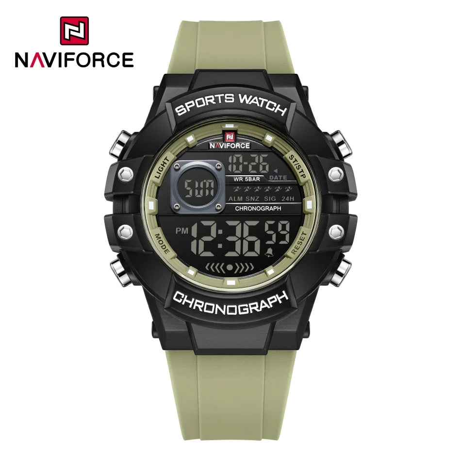 NAVIFORCE Men's Watches Multifunctional Gas phase Digital Display Silicone Strap Screen Boy's Electronic Sports Male Clock Gift