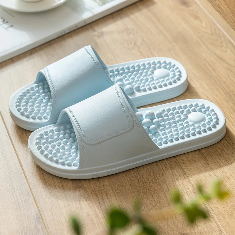 Femmes Hommes Chaussons de Massage des Pieds Intérieur Salle de Bain Antidérapants Doux Tongs Confort Plats Couples Maison Soulagement Pieds Santé Chaussures