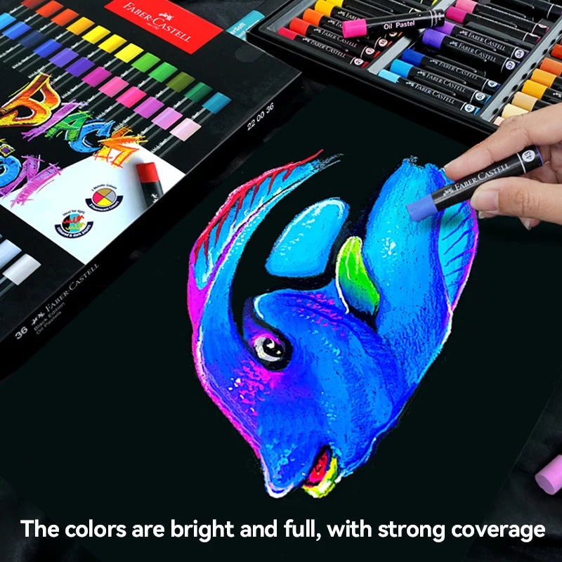 Faber-Castell Soft Oil Pastel Set 24/36/48 Vibrant Colors Creamy Texture Bullet Head Chalk for Artist Painting Drawing Beginners - Sun Studio