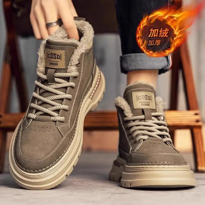 Winter New Man Shoes Classic Men Retro Ankle Boots Fashion Waterproof No-slip High-top Casual Shoe Work&Safty Boots Botas Hombre - Sun Studio