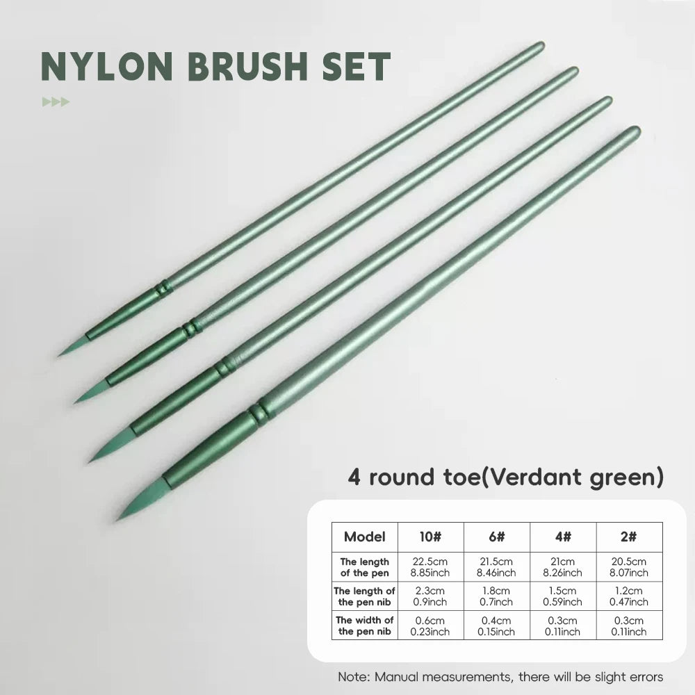 SeamiArt 4/6 Pcs. Different Colors Different Shapes Nylon Hair Painting Brush Set For Gouache Watercolor Oil Acrylic - Sun Studio