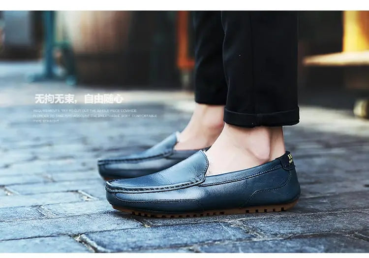 Winter Fur Loafers Men Casual Shoes Cotton Leather Dress Shoes Slip-on Flats Plush Man Moccasins Fleece Lined Driving Shoes - Sun Studio