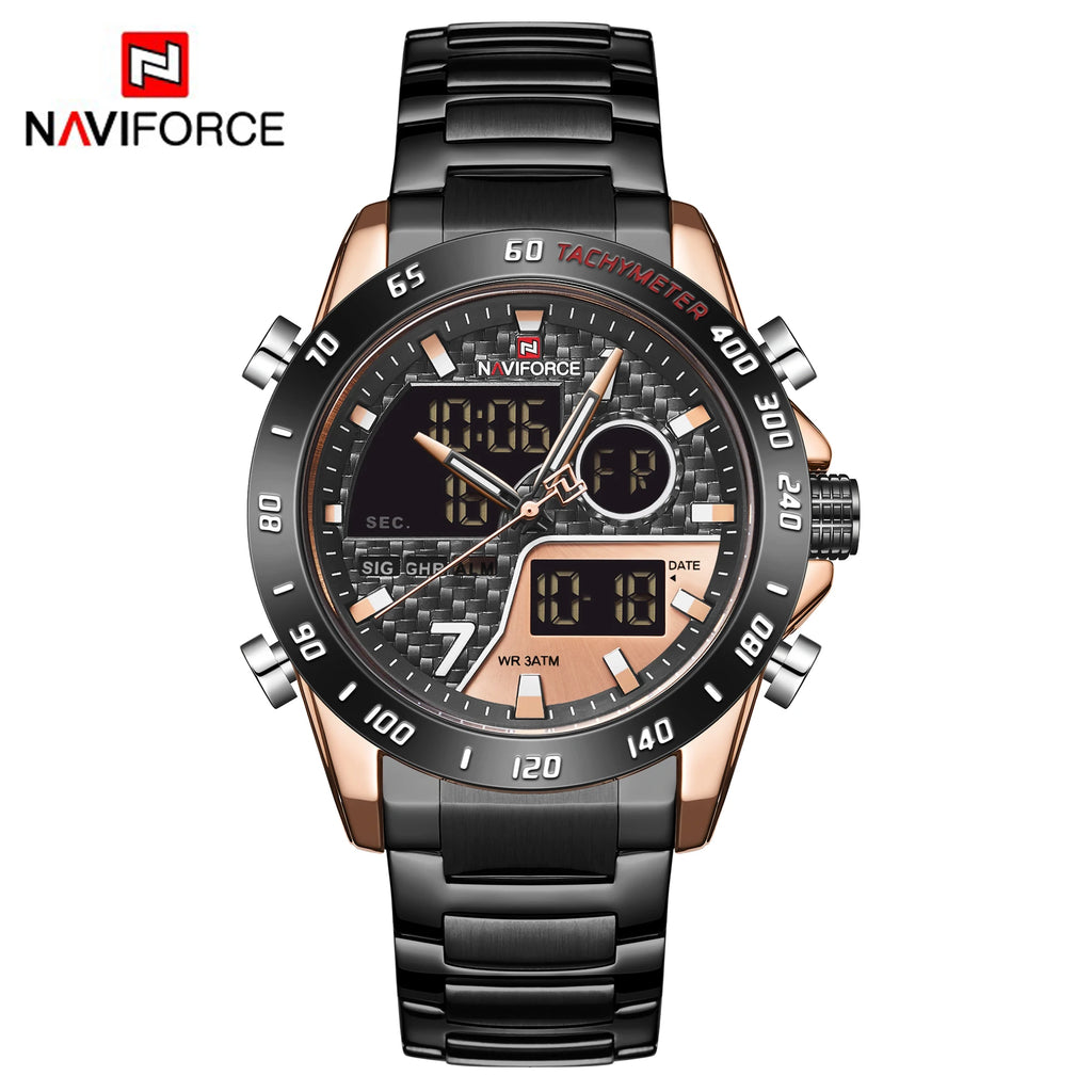 NAVIFORCE Men Digital Watch LED Sport Military Mens Quartz Wristwatch Male Luminous Waterproof Clock Watches Relogio Masculino