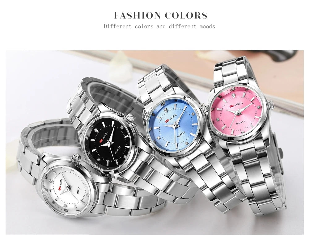 Ladies Dress Watch 29mm Silver Stainless Steel Gorgeous Rhinestone Quartz Clock Suitable Banquet Accessories & Daily Decoration - Sun Studio