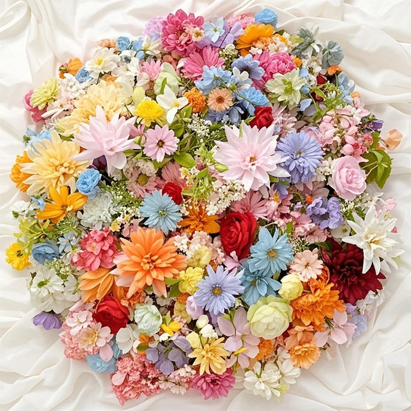 20/52Pcs Mini Random Mix Artificial Flowers Silk Fake Flowers for Home Decor DIY Craft Gifts Accessories Bride Wedding Decor - Sun Studio