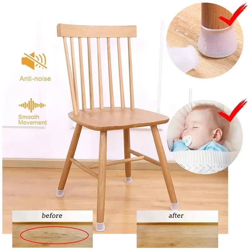 16Pcs Silicone Furniture Non-Slip Legs Pads Chair Leveling Feet Mat Hardwood Floors From Scratches Protectors Mat Home Decor - Sun Studio