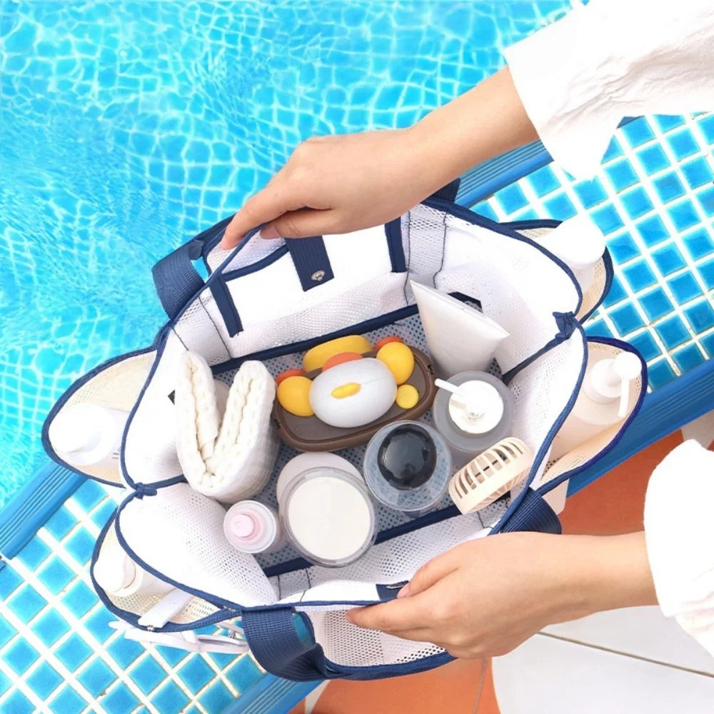 New Gym Bag Handheld Beach Bag Large Capacity Travel Swimsuit Storage Bag Portable Tote Swimming Mesh Vacation Storage Bag - Sun Studio