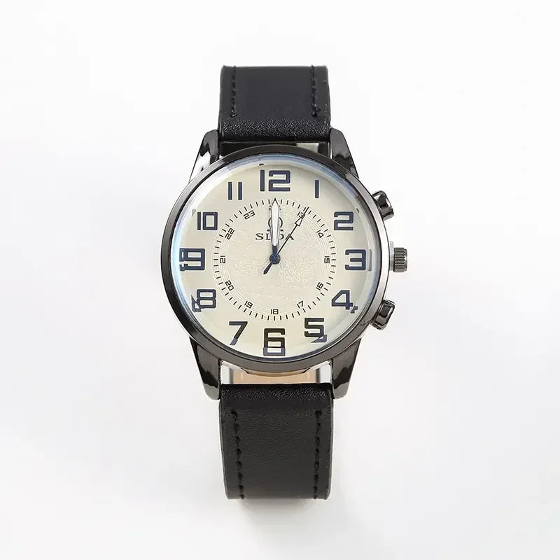 Vintage Men's Watches Sports PU Belt Watch Men's Fashion Trend Digital Student Watch Men's Quartz Watches Relogios Masculino - Sun Studio