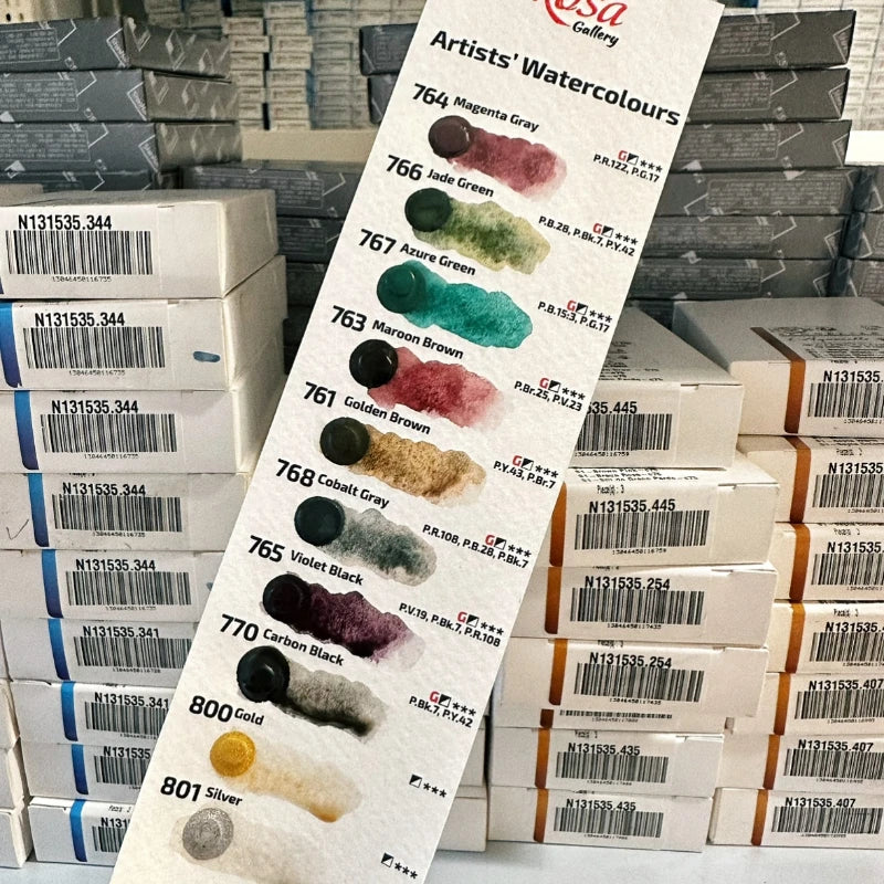 ROSA New 10 Color Precipitated Watercolor Pigments 10ml Tube Master Watercolor Paint Student Artist Painting Supplies - Sun Studio