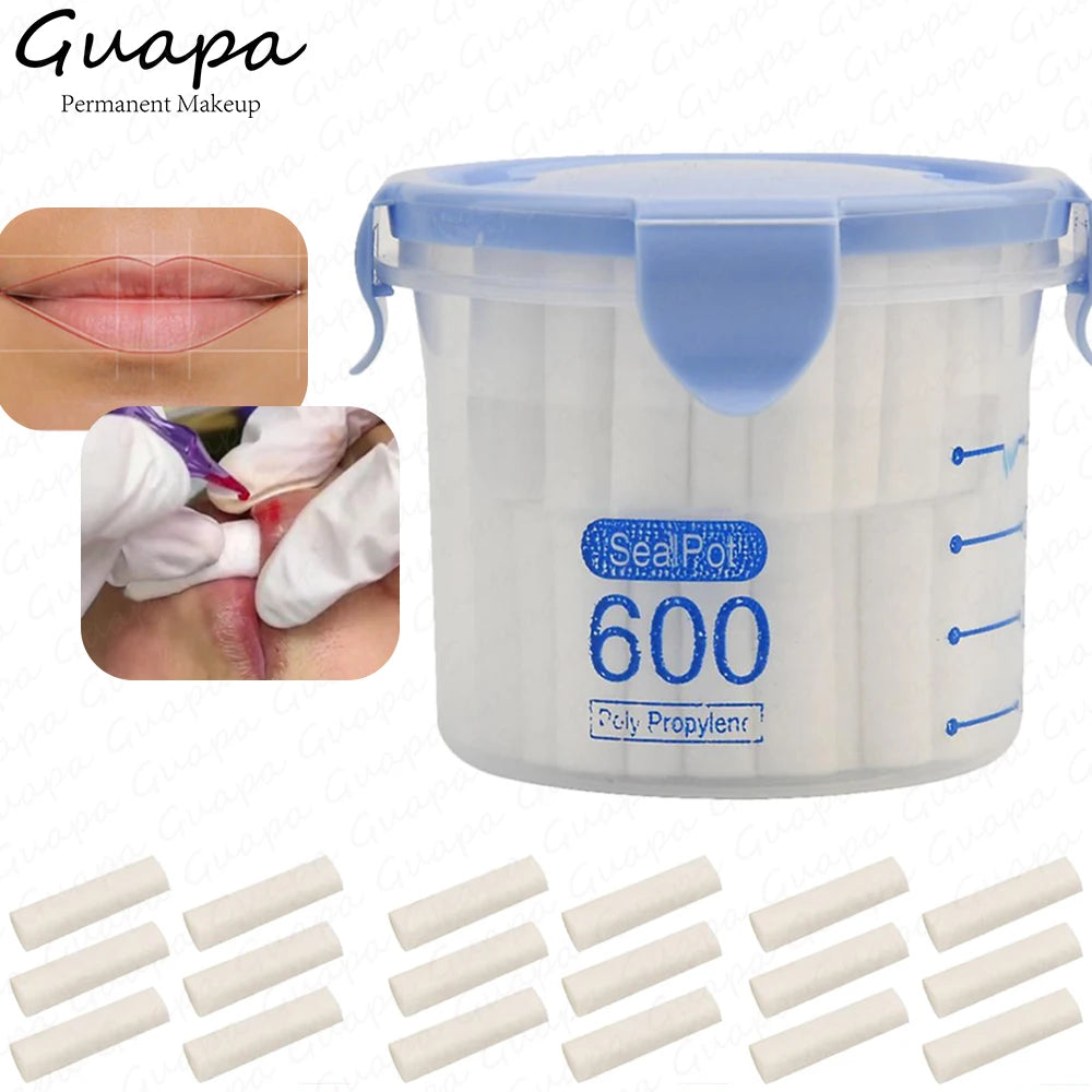 100PCS Disposable Lip Tattoo Skin Stretching Cotton Stick With Box Semi-Permanent Makeup Lip Embroidery Blush Recovery Tools - Sun Studio