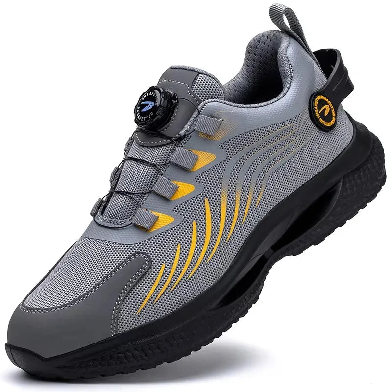 2026 Security Safety Shoes Men Rotating Button Work Sneakers Indestructible Shoes Puncture-Proof men Sport Shoes Steel Toe Boots