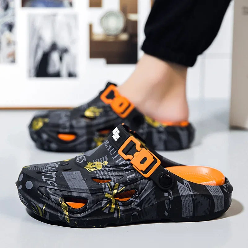 Men's Summer Outdoor Sporty Thick-Heeled Sandals Big Size 46 Head-To-Toe Dual-Purpose Beach Shoes Comfortable Wearing Experience - Sun Studio