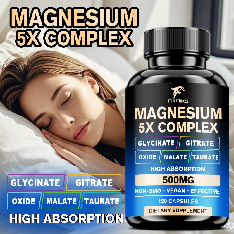 Full Spectrum Magnesium Complex Supplement, Support Bone Health, Healthy Blood Pressure & Overall Wellness, Non-GMO - Sun Studio