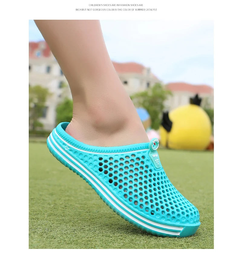 YRZL Summer Men Sandals Light EVA Men's Casual Shoes Hole Shoes Clogs Lovers Home Garden Outdoor Male Beach Flat Slippers - Sun Studio