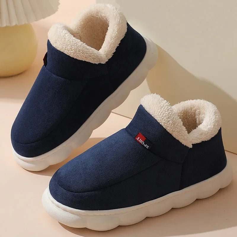 Warm Furry House Slippers Women Men Winter New Fashion Comfort Plush Slippers Home Indoor Outdoor Soft Thick Sole Cotton Shoes - Sun Studio