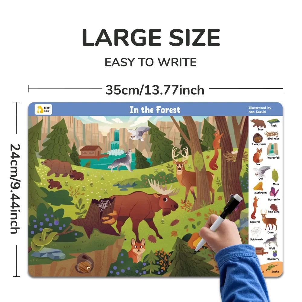 Search and Find Game Looking for Different 3 Themes Interactive Activity Painting Kit Drawing Books with Reusable Pen - Sun Studio