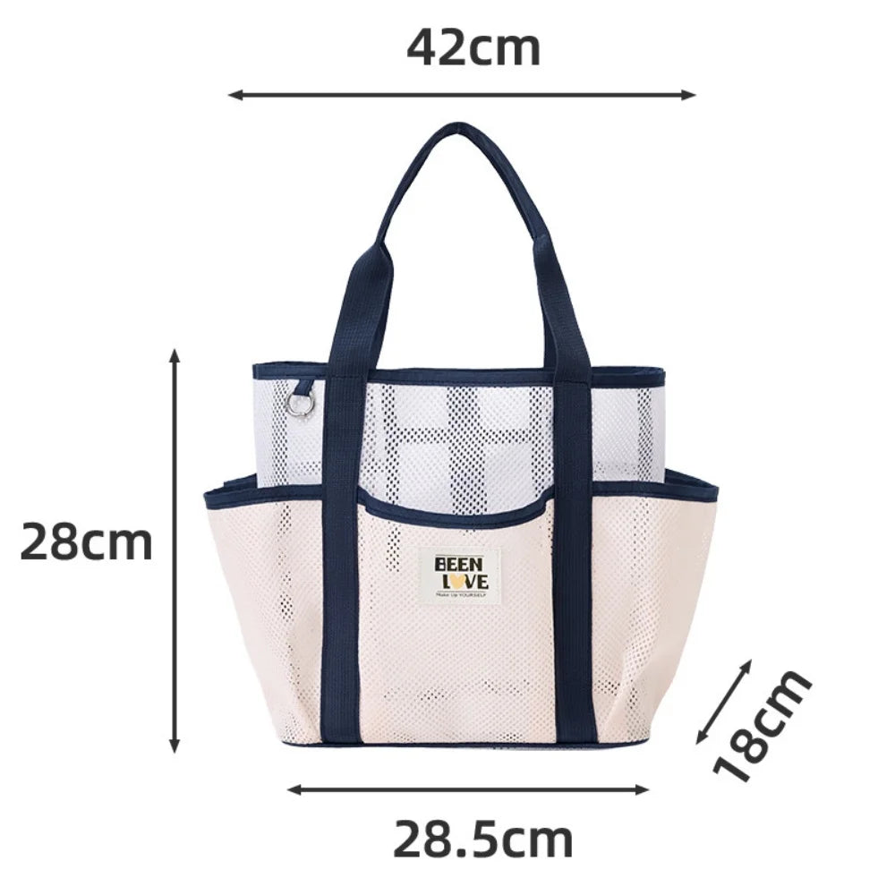 New Gym Bag Handheld Beach Bag Large Capacity Travel Swimsuit Storage Bag Portable Tote Swimming Mesh Vacation Storage Bag - Sun Studio