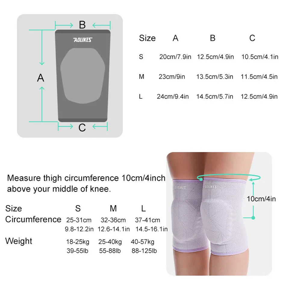 AOLIKES Volleyball Knee Pads, Knee Protector Support for Children,Teenagers,Adult,Professional Grade Knee Pads for Dance,Cycling - Sun Studio