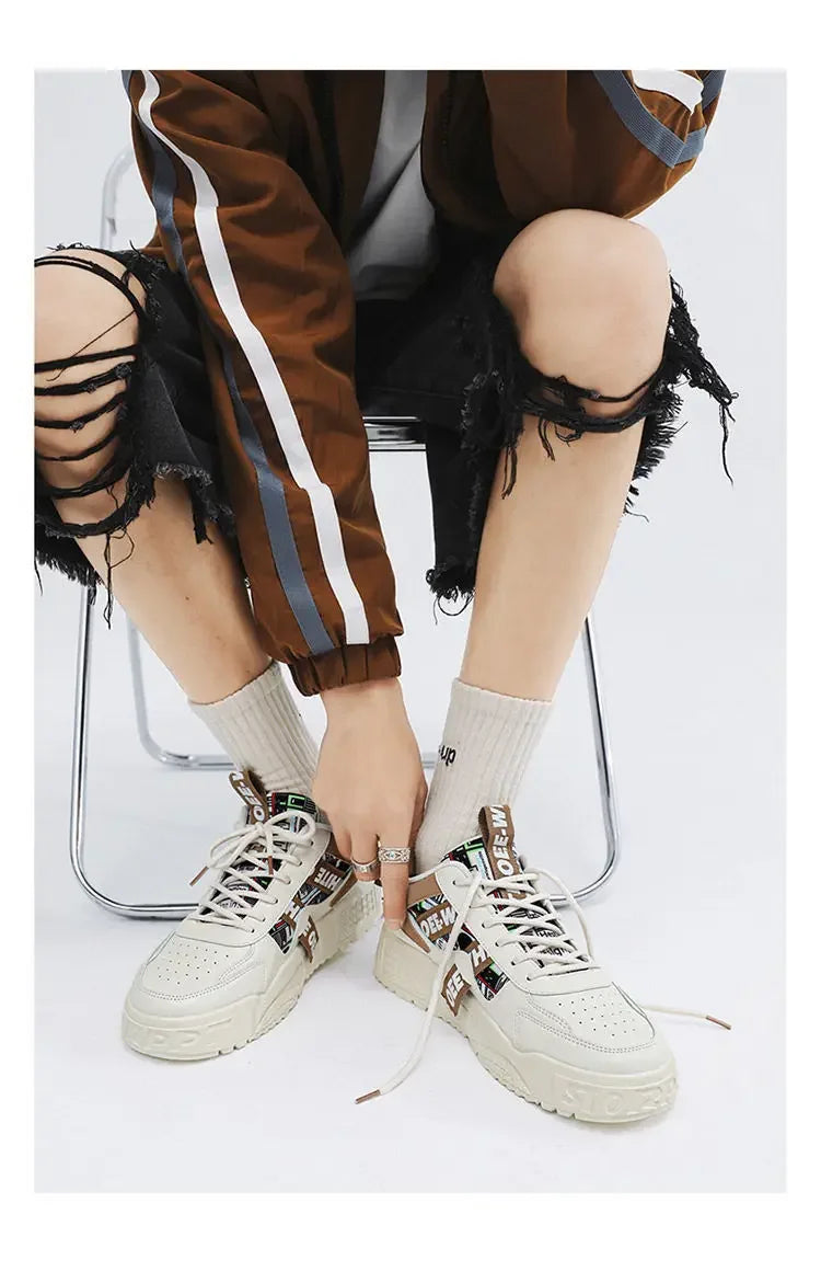 Casual Fashion Leather Sneakers New Skateboard Mens Shoes Outdoor Running Sports shoes Hiking Tennis Platform Luxury footwear - Sun Studio