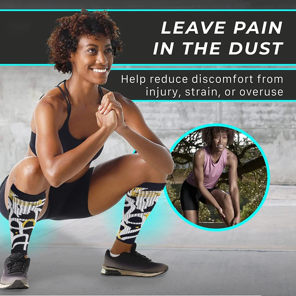 1Pcs Calf Compression Sleeves for Men/Women,Footless Compression Sock,Varicose Vein Treatment for Legs & Pain Relief,Calf Braces - Sun Studio