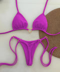 2024 New Sexy Low Waisted Bikini Set Swimsuit Female Swimwear Women Solid Red Strappy Beachwear Bathing Suits Brazilian biquini - Sun Studio