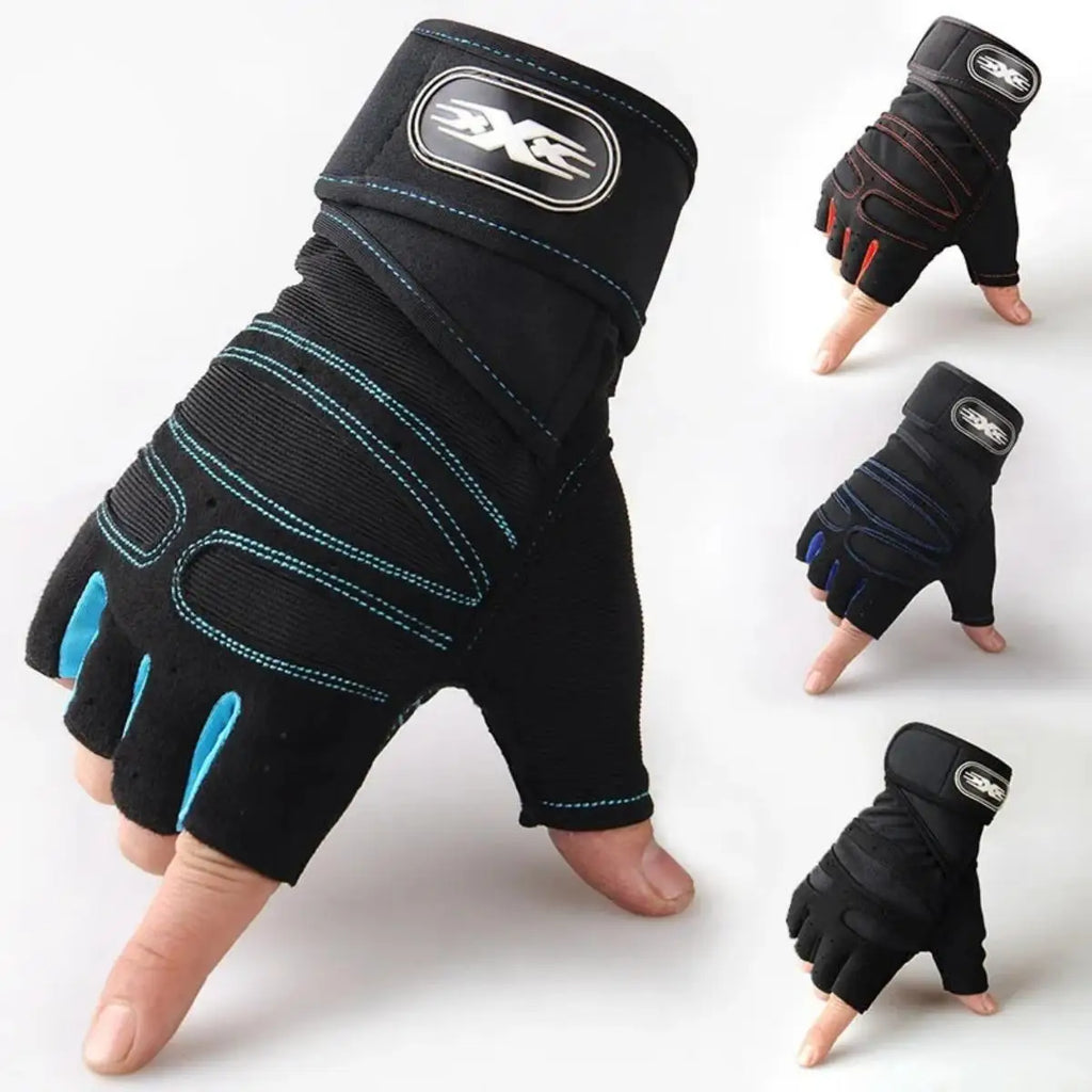 Gym Gloves for Men Women Fitness Weight Lifting Wristband Gloves Body Building Training Sports Exercise Cycling Glove Shockproof - Sun Studio