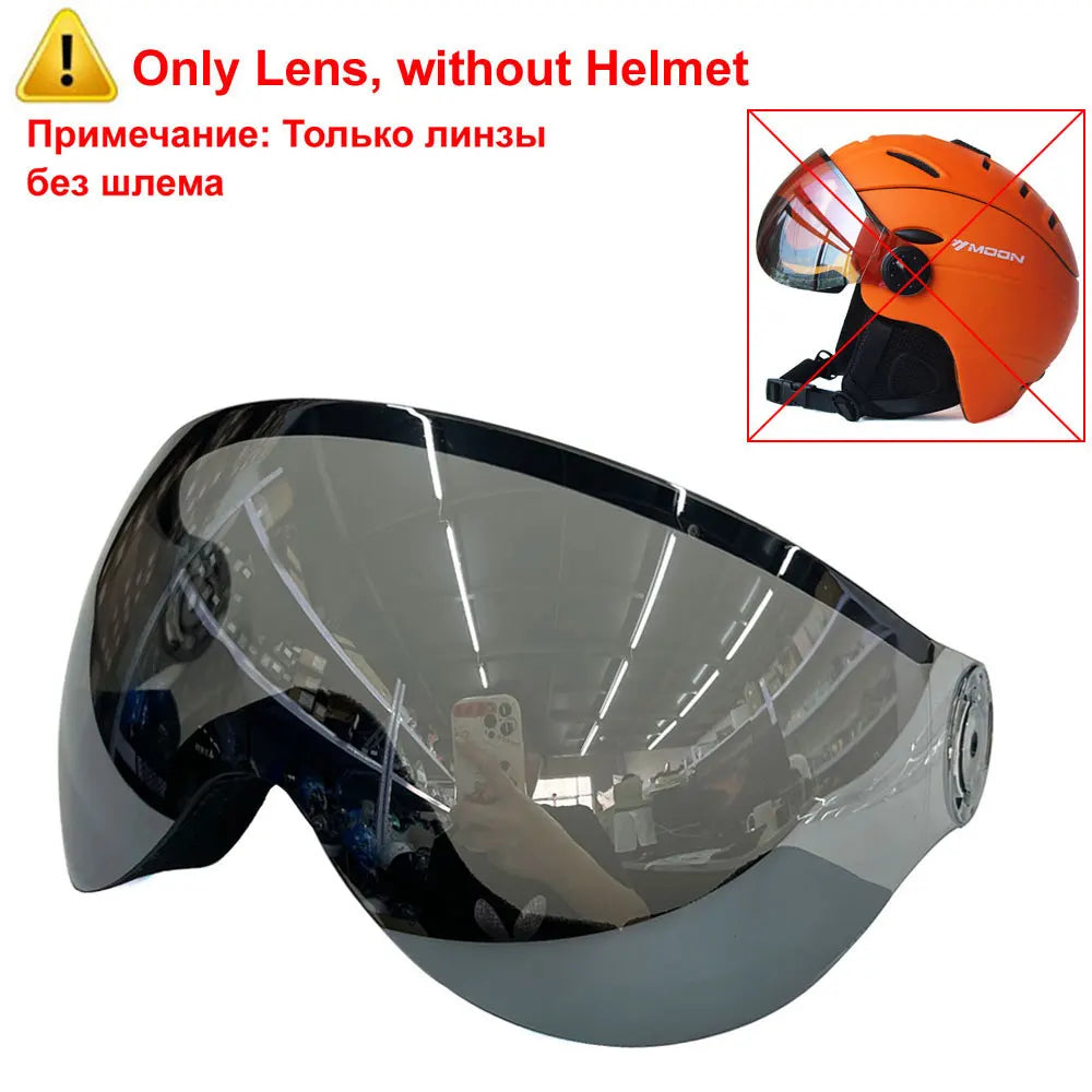MOON Professional Half-covered Ski Helmet Integrally-molded Sports man women snow Skiing Snowboard Helmets  with Goggles cover - Sun Studio