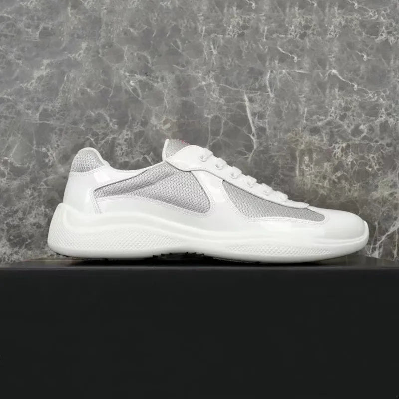 Multiple Style Color Classic P-style Men's Low Top Sneaker Breathable Mesh Biker Shoes Lace Up Leather Sneakers Casual Shoe - Sun Studio