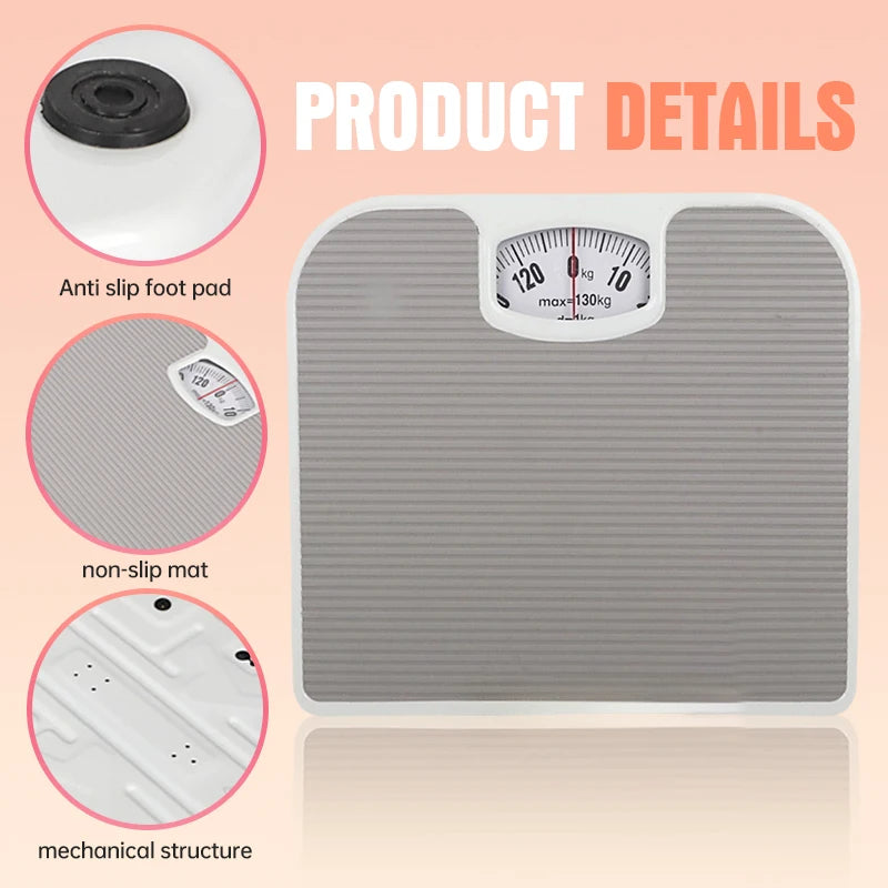 Weighing Scale Mechanical Body Weight Home Portable Precision Durable Body Scale Non-Slip Leather Pad Bathroom Waterproof - Sun Studio