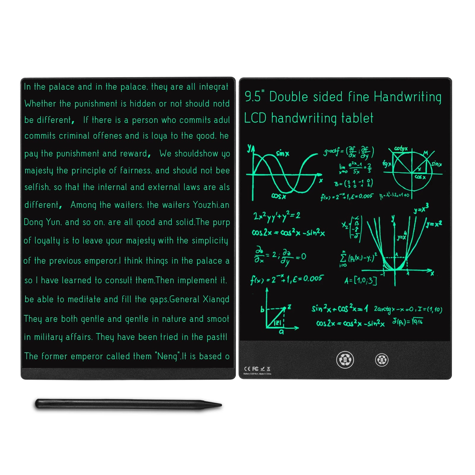 New 9.5 Inch Full Screen Superfine Handwriting Lcd Writing Tablet Drawing Board Electronic Superfine Notepads Educational - Sun Studio