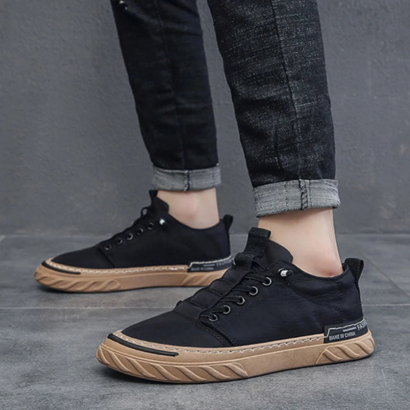 2024 Spring New Breathable Ice Silk Old Beijing Cloth Shoes Versatile Shoes Fashion Trend Men's Casual Canvas Board Shoes - Sun Studio